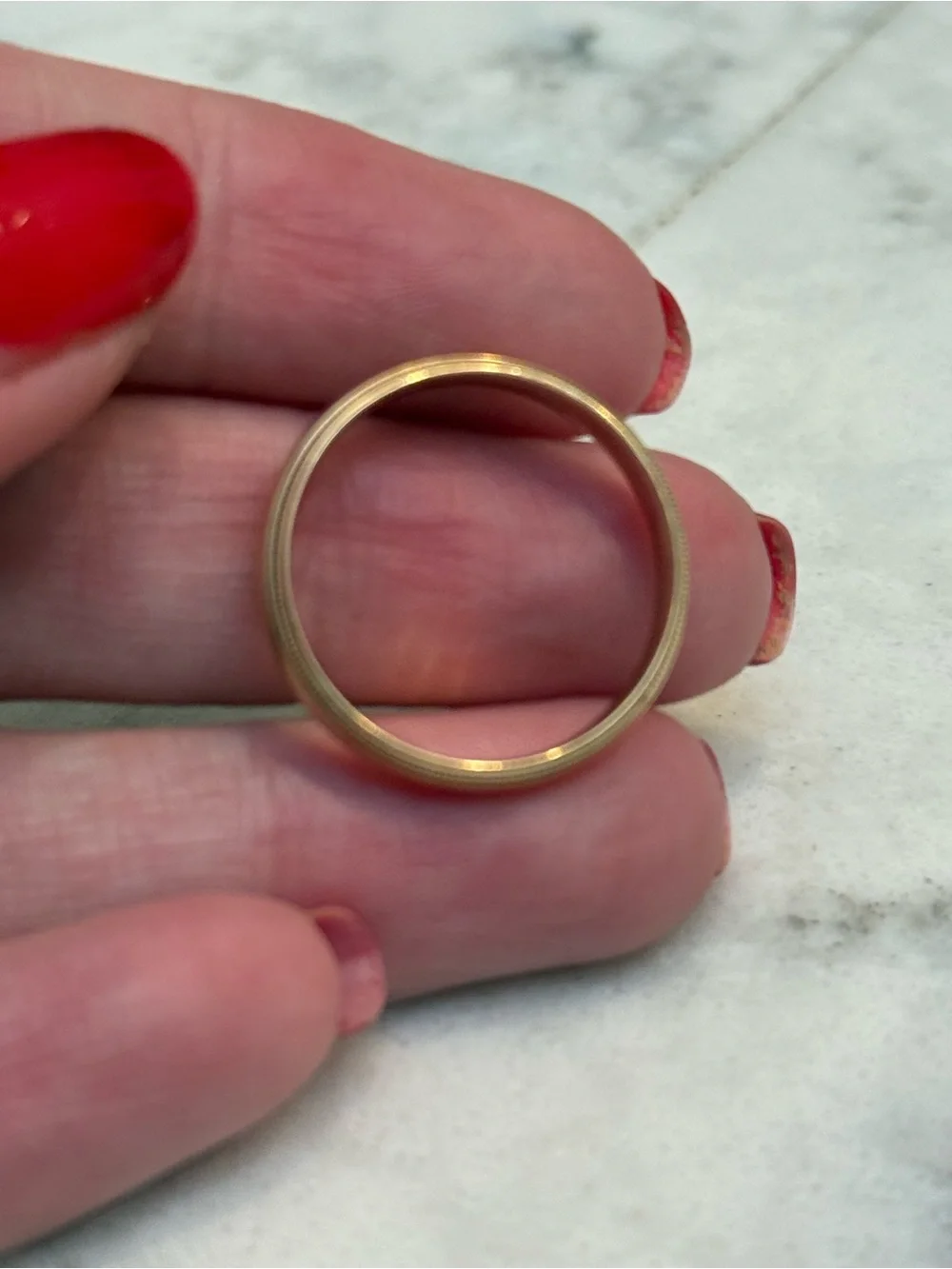 Classic Gold Men's Wedding Band - Polished Milgrain Edge